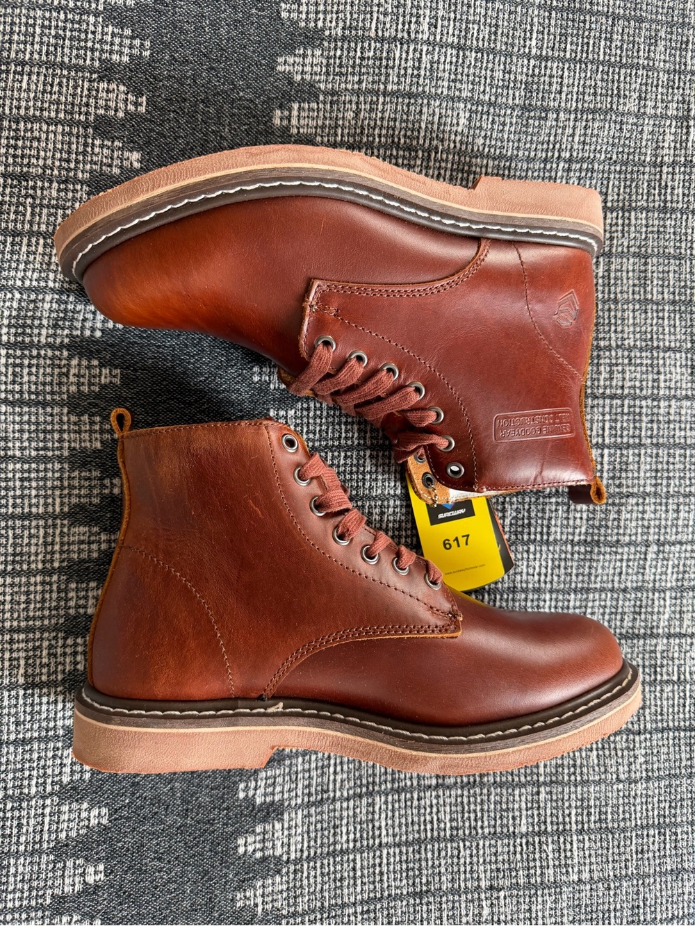 SUREWAY Men's 6" Service Boot, Casual Work Boots, Full-Grain Leather Slip Resist